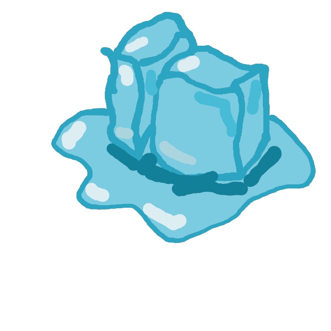 【氷】水が固体状態になったもの。1気圧のもとではセ氏0度以下で固体化する。比重0.917。