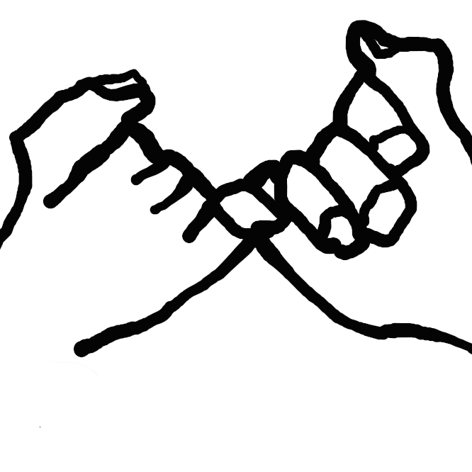 【指切り】約束を守るしるしに、互いの小指をからみ合わせること。げんまん。