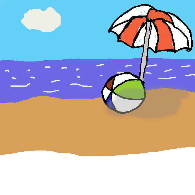 海水浴場などで用いる、日よけ用の大形の洋傘。