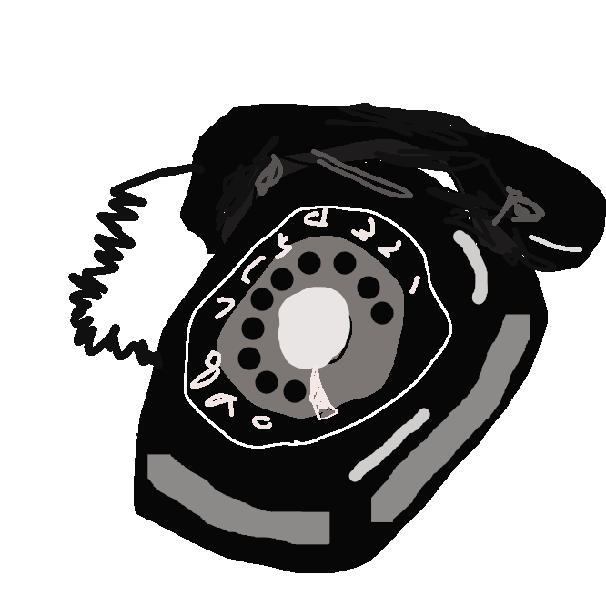 【黒電話】黒色の電話機。特に、日本電信電話公社が一般加入者に提供したダイヤル式の電話機のこと。