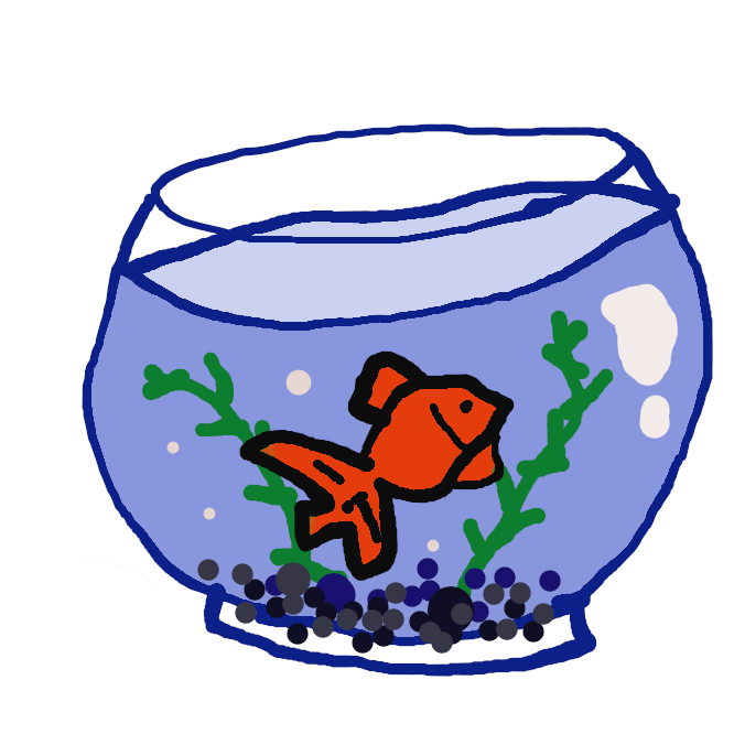 【金魚鉢】金魚を飼育・鑑賞するために用いる半球体のガラス製の鉢を指す語。