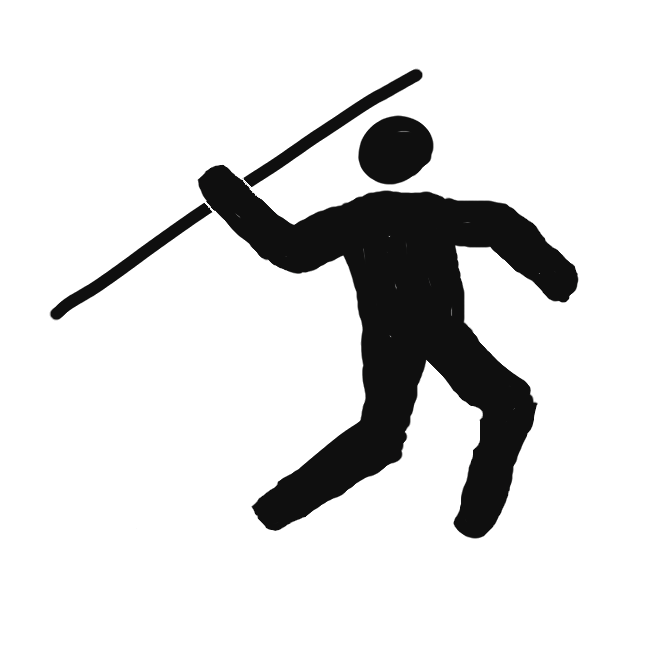 【やり投げ：javelin throw】陸上競技の投てき種目の一つ。男子は長さ 260～270cm、重さ 800g以上、女子は長さ 220～230cm、重さ 600g以上のやりを、助走をつけて投げ、飛距離を競う。古代オリンピック競技大会からある種目で、近代になってフィンランド、スウェーデンを中心に発達。やりは尖端、柄、グリップの3部分からなる。