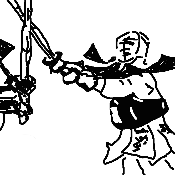 【剣道】日本の武道の一。面・籠手(こて)・胴・垂(たれ)などの防具を着装し、決められた相手の部位を竹刀で打ったり突いたりして勝敗を争う競技。