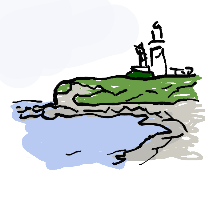 【犬吠埼】千葉県銚子市にある岬。太平洋に突出し、突端の崖上に日本最初の回転式灯台がある。犬吠岬。
