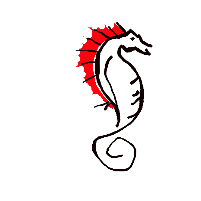 【竜の落し子】ヨウジウオ科の海水魚。内湾の藻場に多く、全長約10センチ、褐色。体は骨板に覆われ、頭部は馬に似て、腹びれ・尾びれを欠き、細長く伸びた尾部を海草に巻きつけて休んだり、直立したまま静かに移動したりする。海馬(かいば)。うみうま。うまうお。たつのこま。