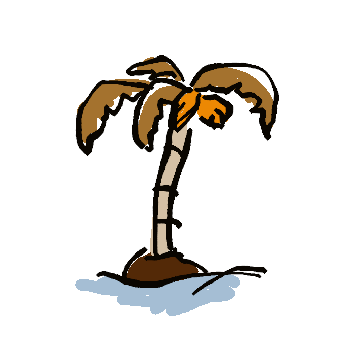 【椰子の木】ヤシ科植物でココヤシに外形の似たナツメヤシ、ニッパヤシなど羽状複葉の大形葉を幹頂に叢生する種類の総称として用いる。