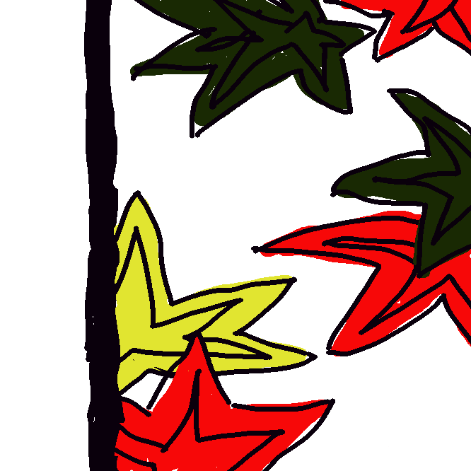 花札の10月の札で、取り札では1点になる札のこと。10月の札にはこの他に「紅葉に鹿」と「紅葉に青短」がある。