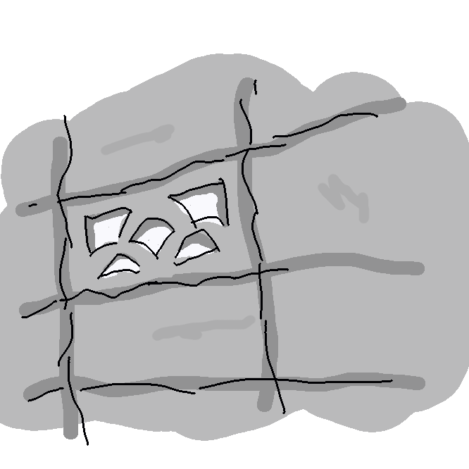 【透かしブロック】ブロック塀の装飾性や通気性を高めるために用いる、穴の空いたコンクリートブロック。