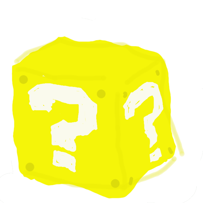 初代『スーパーマリオブラザーズ』で初登場して以降シリーズのほとんどに登場する代表的なブロック。 黄色などの暖色のブロックに「?」の記号が描かれたデザインをしており、ジャンプで下から突き上げるなどして衝撃を加えると、中からコインやパワーアップアイテムが出現するお助け要素の側面を持つ。